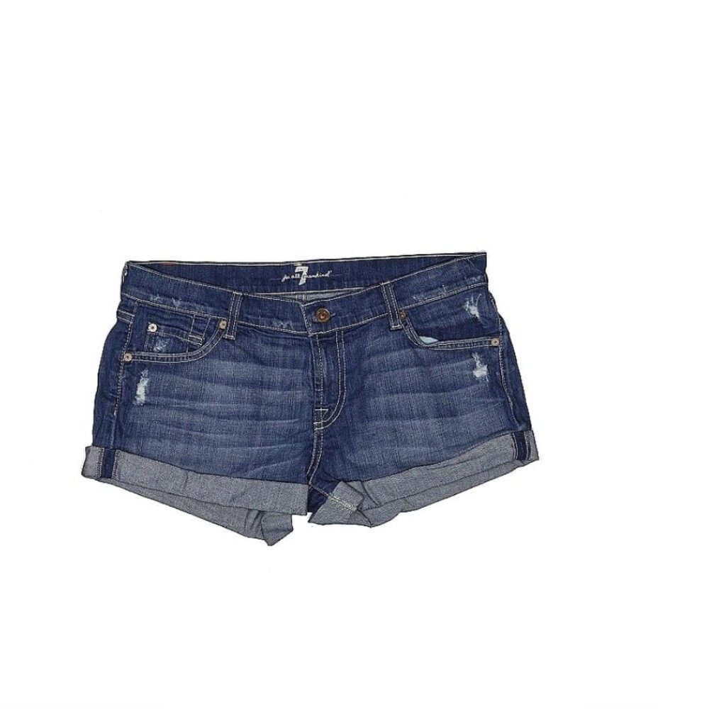7 FOR ALL MANKIND Rolled Hem Denim Shorts